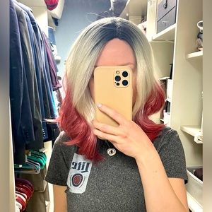 Insert Name Here Hana Ombre Wig White Silver Blonde to Pink Red